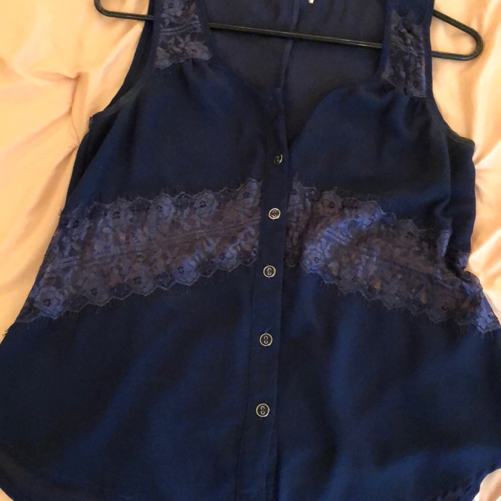 Lace button up